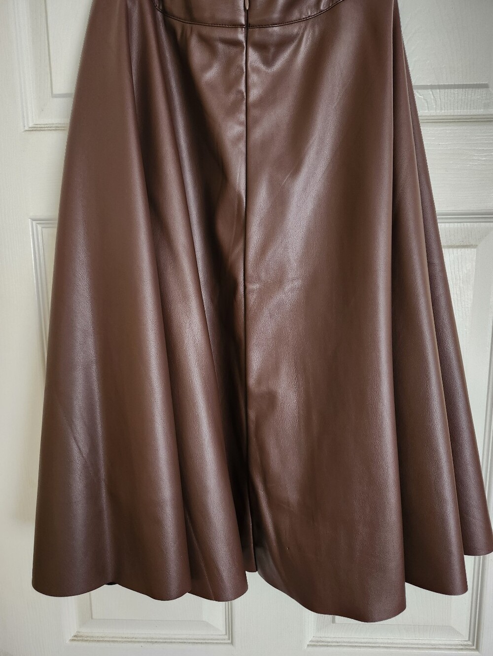 Mark Alan New York Brown Faux Leather Midi Skirt